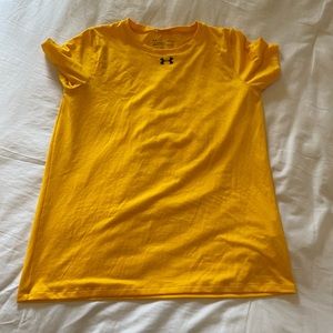 yellow under armour tshirt